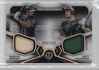 2021 Topps Tribute Dual Relics 2 Player /150 Matt Chapman Marcus Semien 6o3