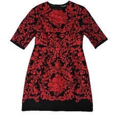 Dolce&Gabbana SS15 Runway Dress Red Embroidered Black Archival 2015 IT 40/US4/S