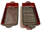 Lot of 2 Vintage Anchor Hocking Royal Ruby Red Glass Relish Dishes 4 X 7.5"