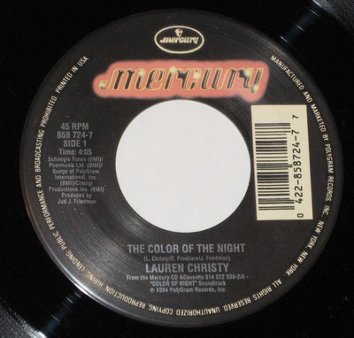 Lauren Christy - The Color Of The Night / Rain (7'' Single)