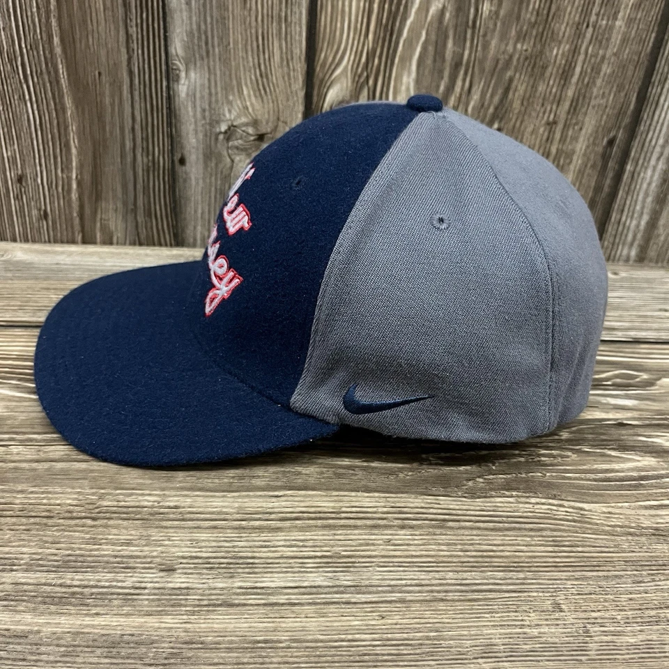 Nike New Jersey Nets NBA Basketball Wool Script Hat Cap Blue Fitted Size 7 1/2 - Image 4 of 4