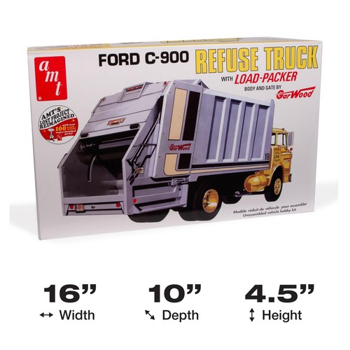 Kit modellino camion spazzatura AMT Ford C-600 Gar Wood Load Packer scala 1:25 - Foto 5 di 5