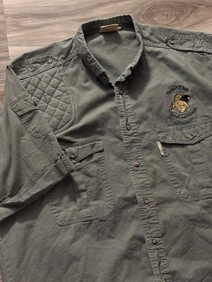 Tag Safari Club International Khaki Trail Utility Button Down Shirt Mens XL