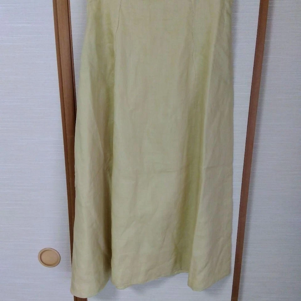 Nuevo Vestido Prada Amarillo Claro 100% Lino Sin Mangas Línea A Midi Talla 42 Elegante Foto 3 de 4