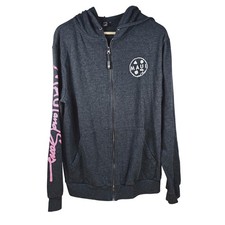 Maui and Sons Mens Zip Up Hoodie Gray Size Large Full Zip Casual Beach LARGE