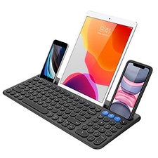 Universal Bluetooth Keyboard Multi-Device Built-in Cellphone Cradle Wireless