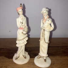 Pair of Shudehill Elegant Lady Figurines Hand-painted