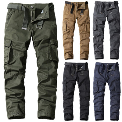 Herren Cargo Hose Freizet Cargohose Jogger Langhose Sport Trainingshose DE