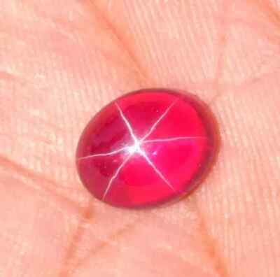 8.95 Ct Certified Natural FL Red Star Ruby 6 Rays Oval Cabochon Loose Gemstone