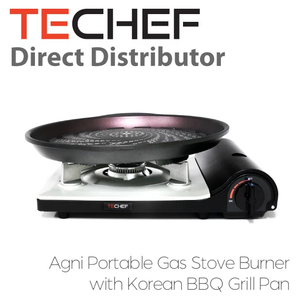 TeChef - Estufa de gas portátil Agni con parrilla coreana para barbacoa