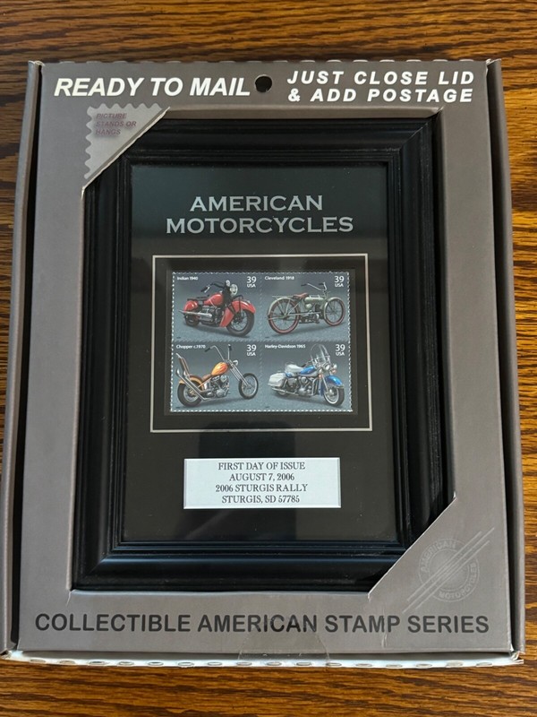 American Motorcycles First Day of Issue 2006 Sturgis Rally Framed USA Stamps