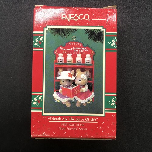 Enesco Treasury Friends Are The Spice Of Life Christmas Ornament Mice Cook 1994 - Picture 11 of 15