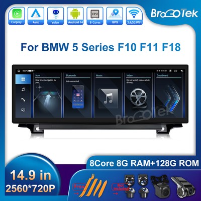 14.9'' Android Autoradio GPS Navi 128GB Apple Carplay für BMW 5 Series F10 F11 F1