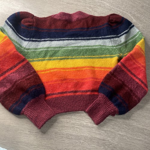 ZARA juniors Girls Rainbow 🌈 Puff Sleeve Sweater Size S - Picture 10 of 14
