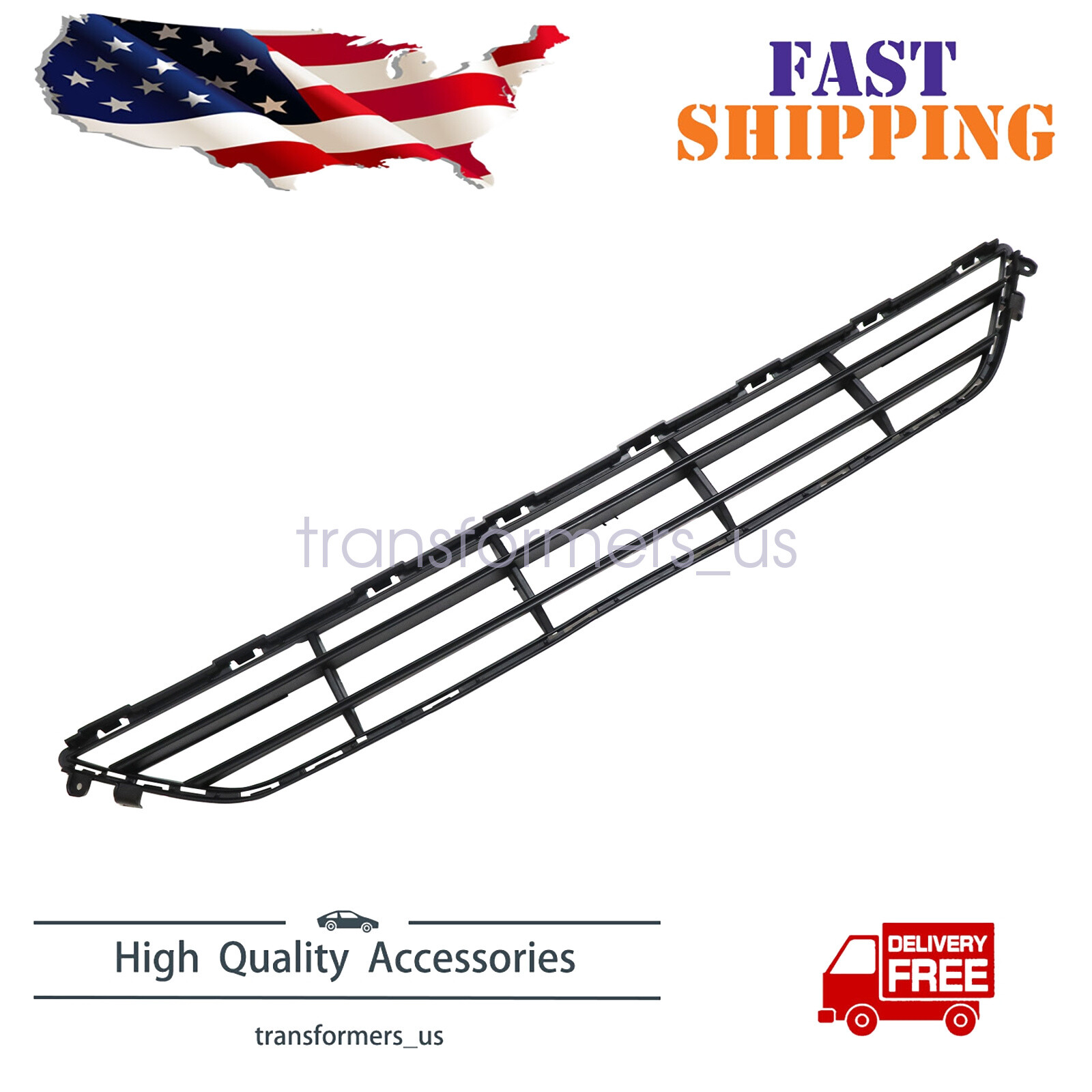 Black Front Bumper Grille Lower Grill for Volvo XC90 2016-2021