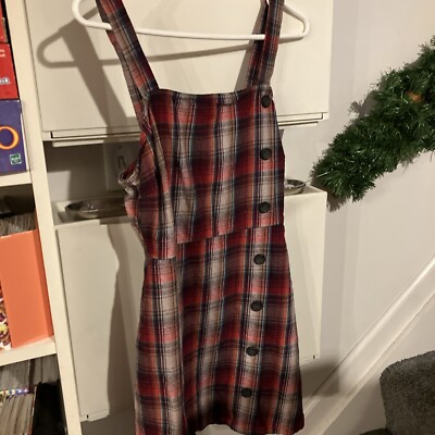 Women’s Target Wild Fable Small Red Plaid Jumper Dress-Worn Only A Few  Times