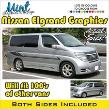 NISSAN ELGRAND MPV Camper Side Stripes Decals Stickers Van Graphics FREE P&P 008