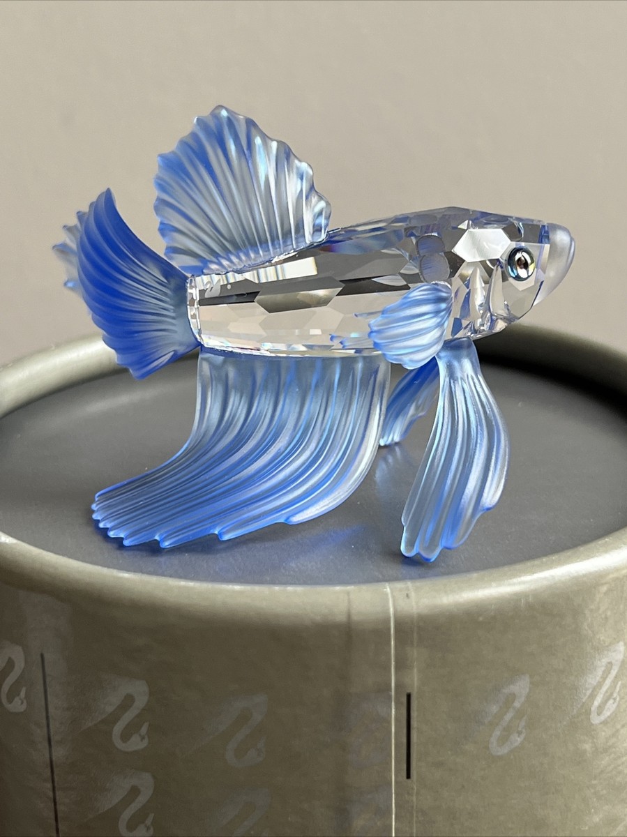 Swarovski crystal figurine Siamese Fighting Fish Blue 236718 Mint