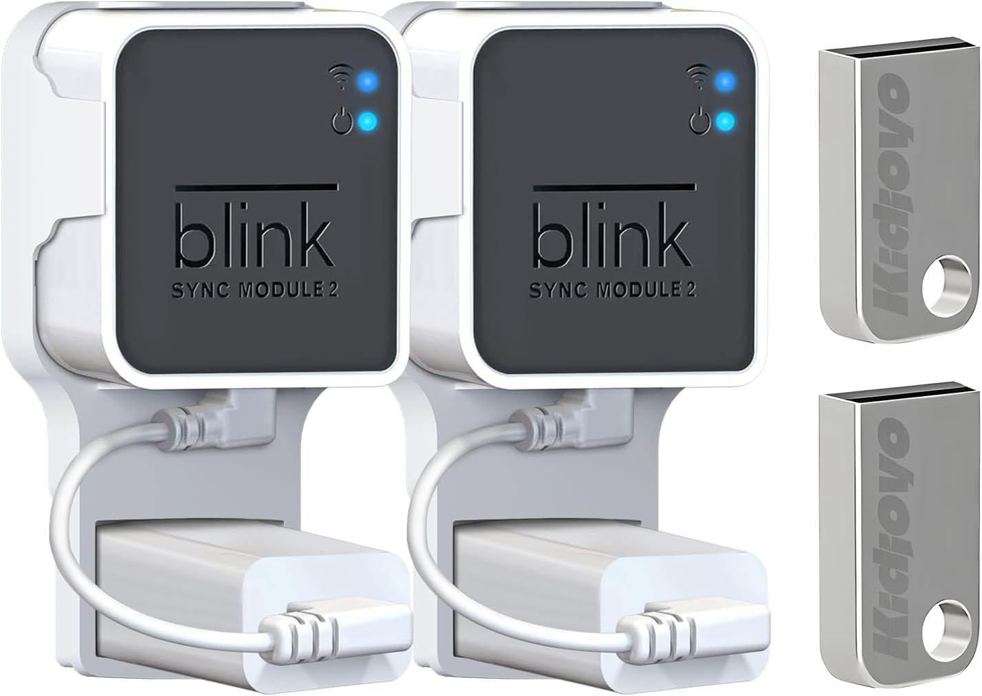 256GB USB Flash Drive & Outlet Wall Mount for Blink Sync Module 2 with Short Cab-image