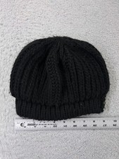 Beanie Toque Womens One Size Black Cable Knit 100 Acrylic Winter Snow Ski