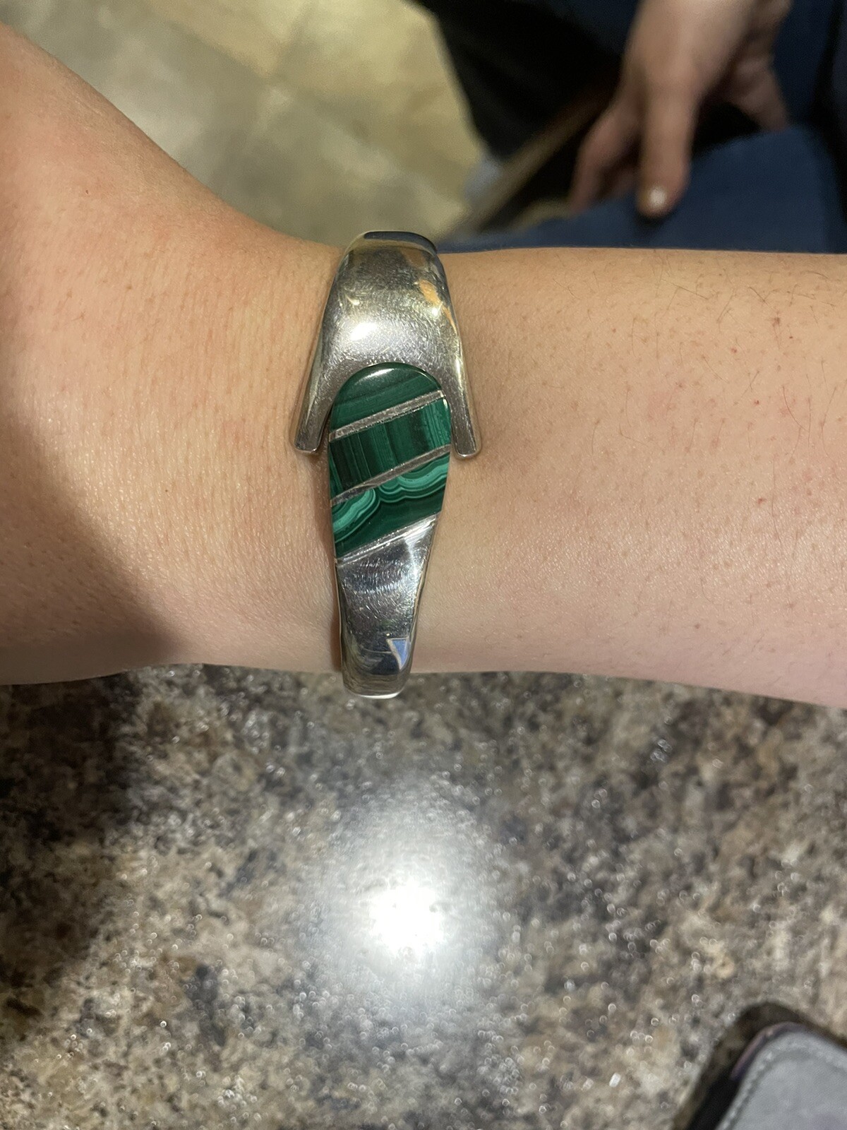 Large Solid Sterling Silver Cuff Bracelet With Ma… - image 12