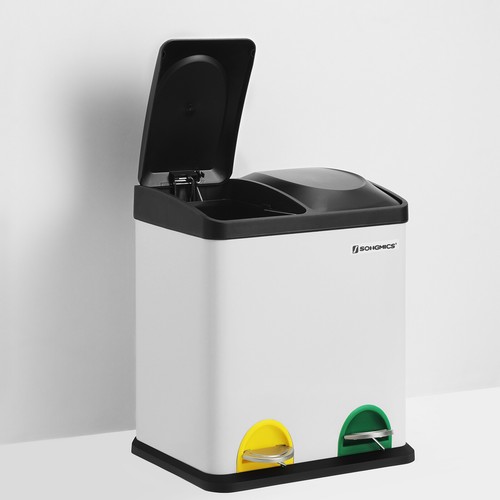 Mülleimer Abfalleimer Papierkorb Mülltrenner Recycling Treteimer Küche SONGMICS - Bild 19 von 40