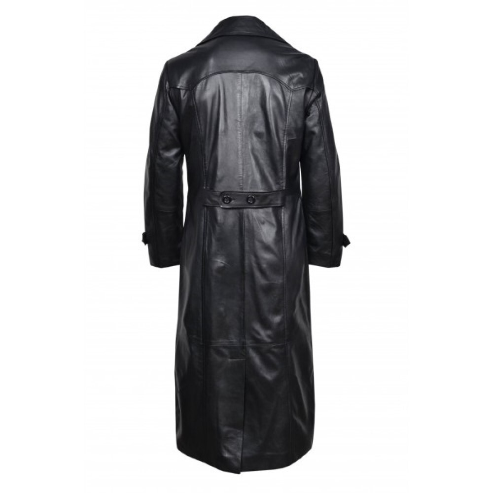 Men's German WW2 Classic Officer Black Real Sheepskin Leather