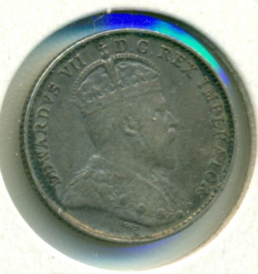 1907 CANADA FIVE CENTS, VERY FINE, GREAT PRICE