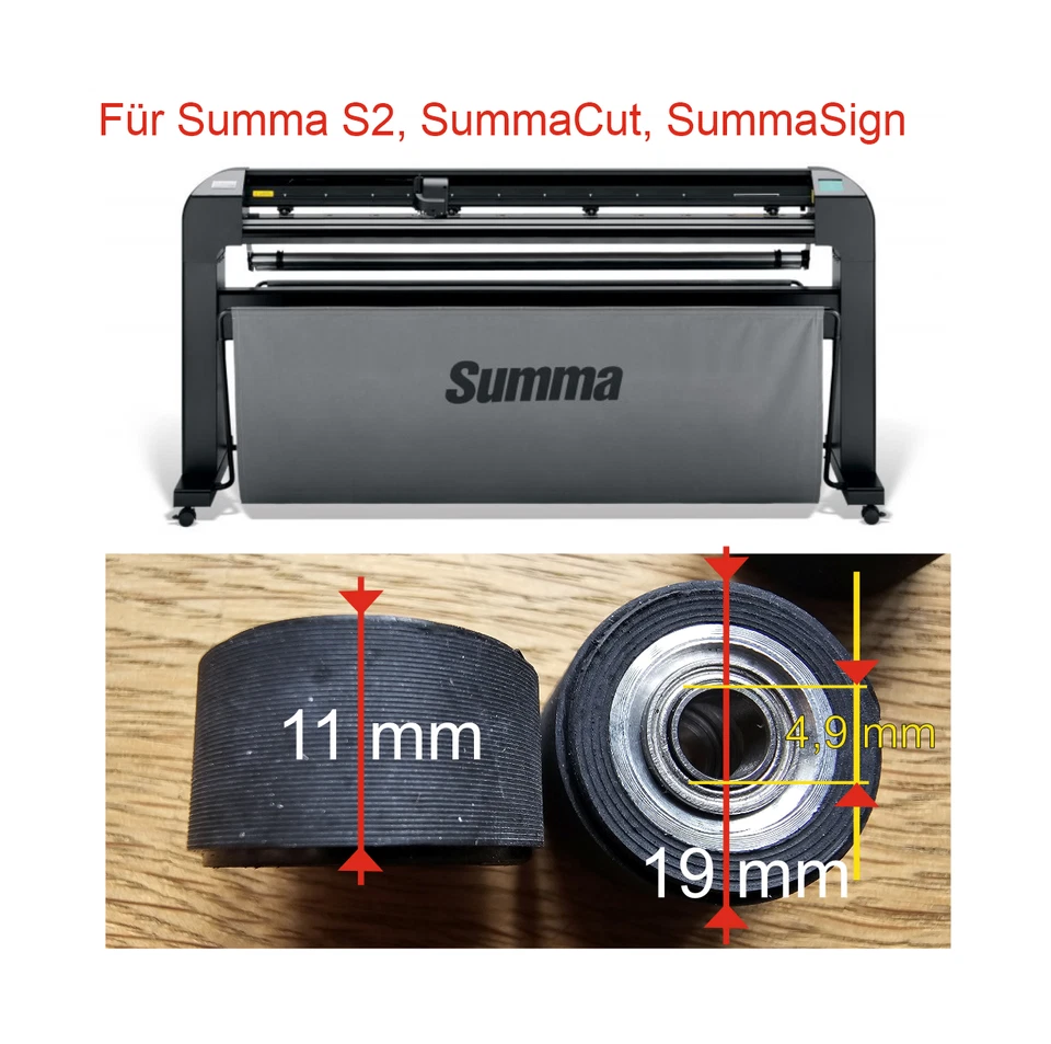 3 Stück Schneidderplotter/PINCH ROLLER/Andruckrolle 19mm x 11mm x 4,9mm