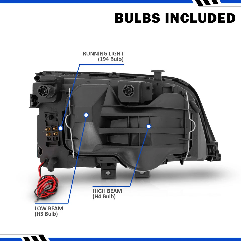 For 94-00 Mercedes Benz W202 C-Class C220 C230 C280 C36 C43 Chrome Headlight Set - Image 2 of 4