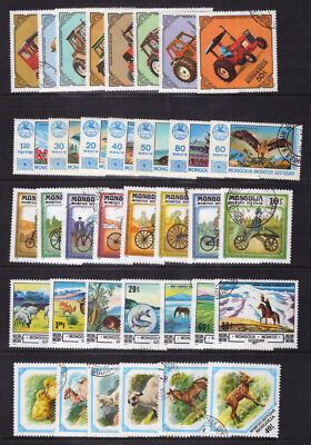 ZAYIX Mongolia Collection of Used Sets Singles Tractors Birds Bicycle 101623S77