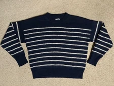 ISABEL MARANT Etoile SWEATER Women’s XS alpaca Wool Linen Blue Striped sz 34