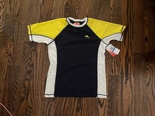 NEW Tommy Bahamas Boys Rashguard Short Sleeve Swim Shirt - Blue/Yellow - Size XL