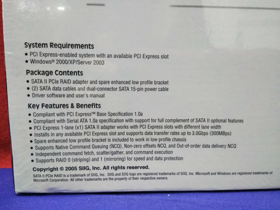 SIIG SATA II PCIE RAID ADD SERIAL ATA II CONNECTIVITY SPEED - Image 4 of 4