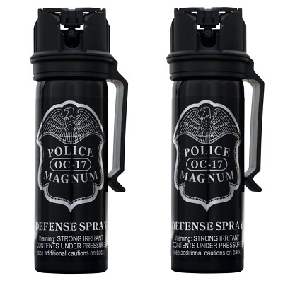 Police Magnum 2PCK 3oz Stream pepper spray FlipTop Belt Clip Security Protection