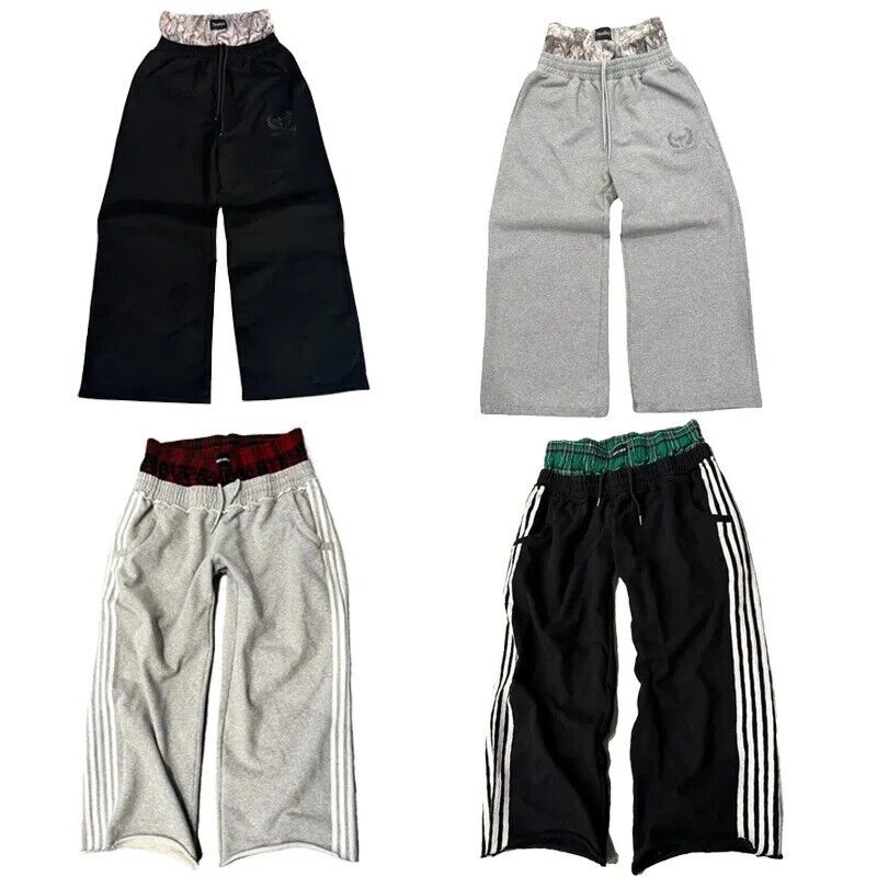 Y2K pants vintage Harajuku double Embroidered waist