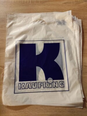 50 Plastiktüte KAUFRING ''Sei nett zu deiner Umwelt'' neu