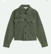 New M&s X Sienna Miller Pure Cotton Utility Jacket Light Khaki Size 10