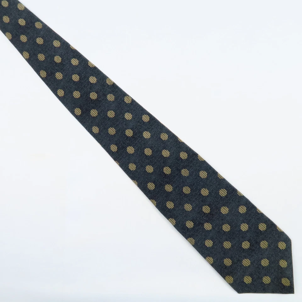 Geoffrey Beene Mens Neck Tie Gray Tan Multi Polka Dot Print Silk USA 57x3.75 - Image 2 of 4