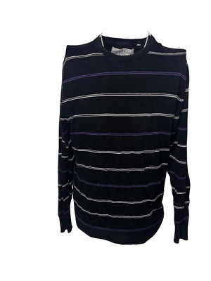 Rare nice ANGELO LITRICO Urban Dstr size LARGE SWEATER blue Striped retails $295