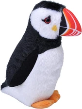 Atlantic Puffin 6" stuffed animal plush bird Audubon Wild Republic black white