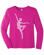 Dance Ballerina Typography Youth Long Sleeve T-Shirt Girl Ballet Dancer