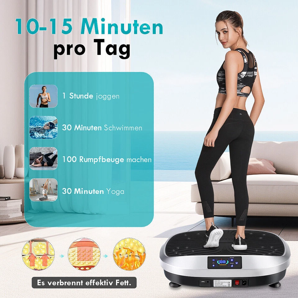 Vibrationsplatte Fitness Vibrationsgerät Vibro Heimtrainer Body Shaper 120 Level - Bild 4 von 4