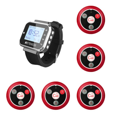 Retekess TD110 Wireless Calling System Wrist Watch 5 Alert call Button for Home