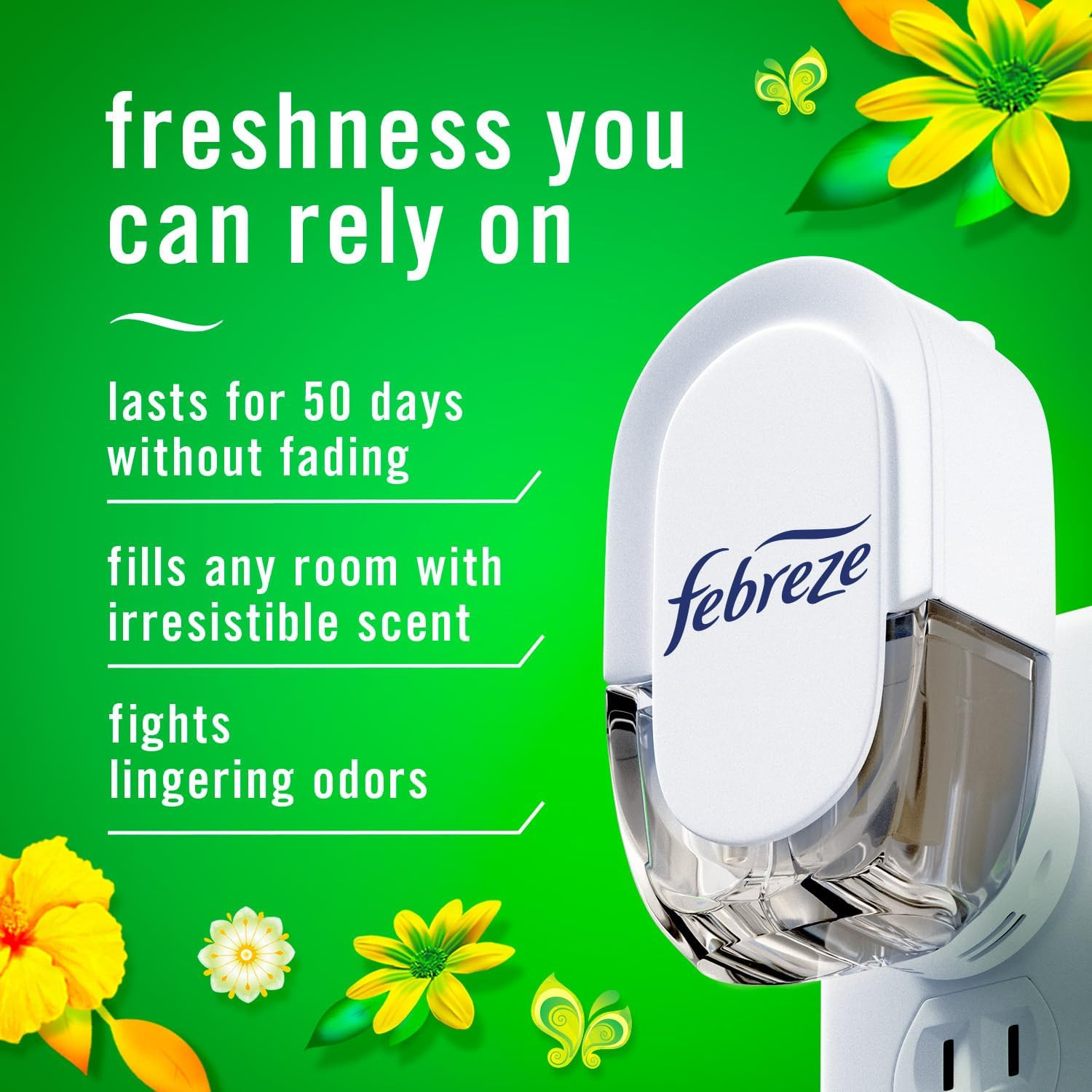 Febreze Odor-Fighting Fade Defy PLUG Air Freshener Refill, Gain Original Scent, 