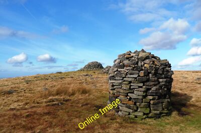 Photo 12x8 The Two Lads - Winter Hill Horwich Two memorial cairns on the h c2014