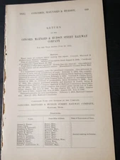 1913 railroad report CONCORD MAYNARD & HUDSON STREET RAILWAY Maynard Mass train