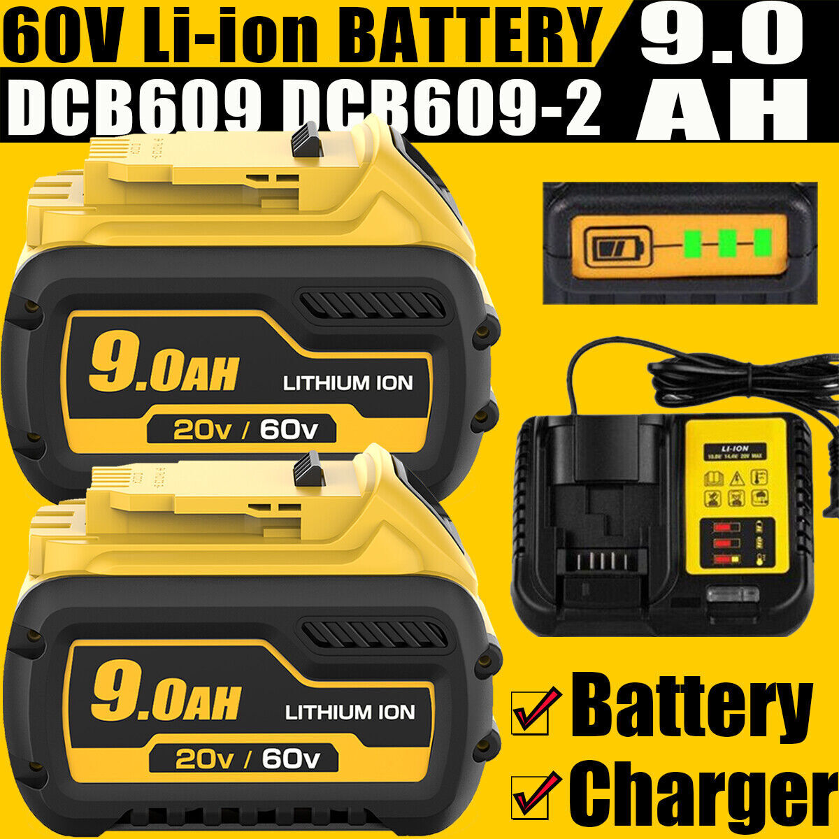 Flexvolt Ah And Dewalt 60v 4Pack DCB606 Replacement For