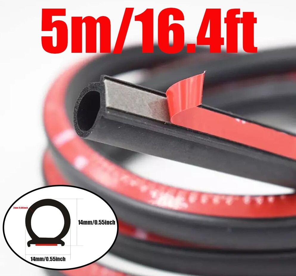 5m Weatherstrip Big D-shape Universal Car Door Rubber Weather Seal Hollow Strip