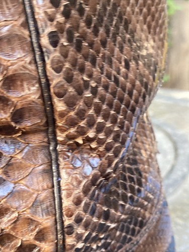 Lucchese Full Python Snake Skin Cowgirl Boots Womens Size 11 B - Picture 14 of 19